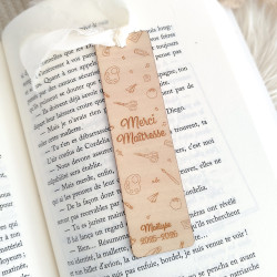 Marque page  en bois personnalisé - Affaires scolaires