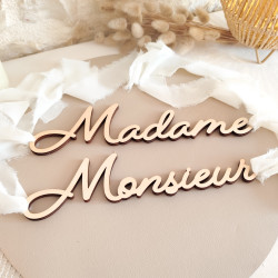 Décoration de chaise "Monsieur" et "Madame" en bois