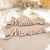 Décoration de chaise "Monsieur" et "Madame" en bois