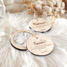 Miroir de poche personnalisé en bois gravé - Formidable – Cadeau Maîtresse, ATSEM ou Nounou