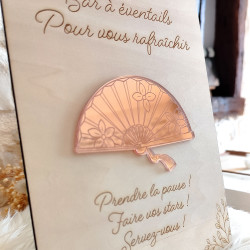 Pancarte / panneau en bois gravé - Bar à éventails - Décoration Mariage