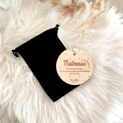 Miroir de poche personnalisé en bois gravé - Formidable – Cadeau Maîtresse, ATSEM ou Nounou