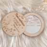 Miroir de poche personnalisé en bois gravé - Champs de fleurs – Cadeau Maîtresse, ATSEM ou Nounou