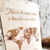 Pancarte / panneau en bois gravé - Voyage de noces - Décoration Mariage