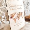 Pancarte / panneau en bois gravé - Voyage de noces - Décoration Mariage