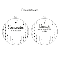 Support bracelet de naissance bébé en bois personalisable - Coeur
