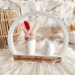 Demi-cercle "Home sweet home" - resine naturelle et bois