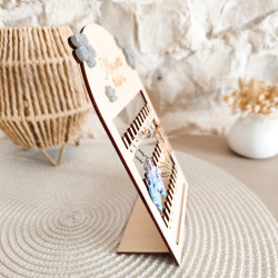 Support Boucle d'oreille en bois gravé