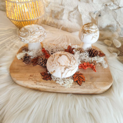 Trio de Champignons en Résine Naturelle