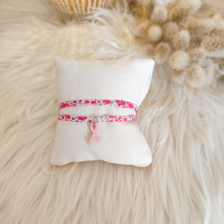 Bracelet bijou Liberty avec breloque Ruban Rose – Octobre Rose