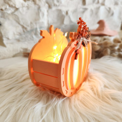 Citrouille en résine naturelle – Lanterne d’ambiance automnale chaleur