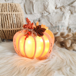 Citrouille en résine naturelle – Lanterne d’ambiance automnale chaleur
