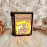 Livre lanterne d’Halloween en bois – Gravure laser artisanale