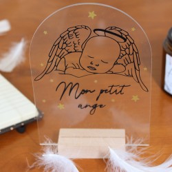 Plaque acrylique souvenir bébé ange