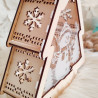 Lanterne Sapin en Bois Gravé et Plexi Transparent "Bonhomme de Neige"