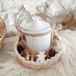 Couronne de l’avent - décompte étoile - en résine naturelle