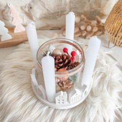 Couronne de l’avent maisons résine naturelle