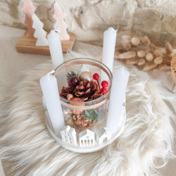 Couronne de l’avent maisons résine naturelle