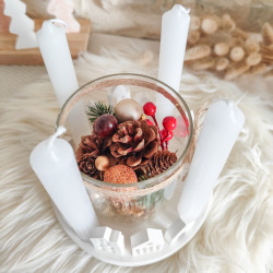 Couronne de l’avent maisons résine naturelle