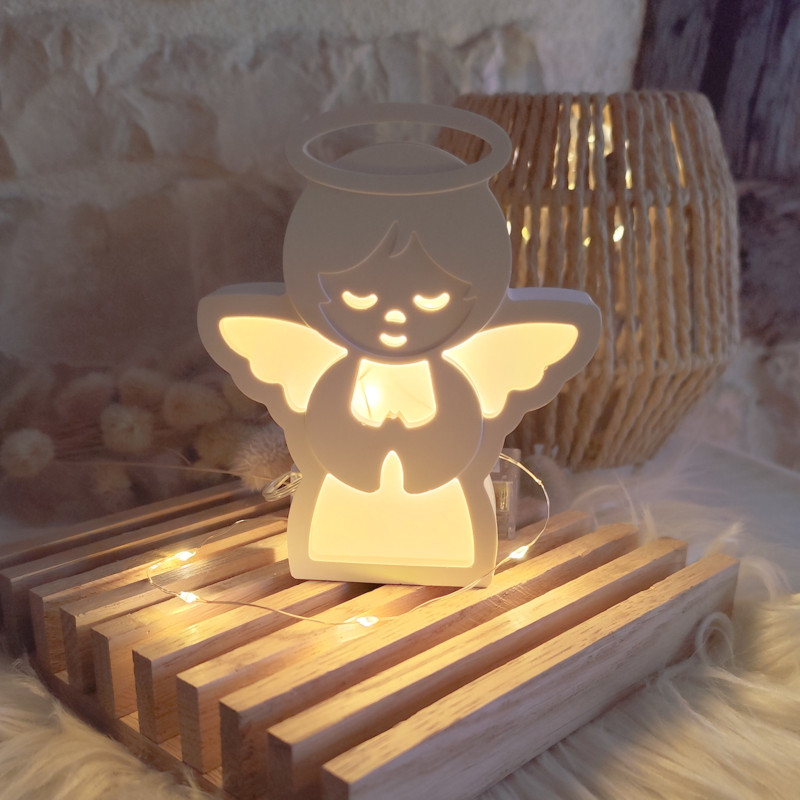 Petit ange lanterne en résine naturelle
