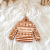 Pull de Noël en Bois Personnalisable - Décoration pour Sapin