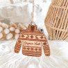 Pull de Noël en Bois Personnalisable - Décoration pour Sapin