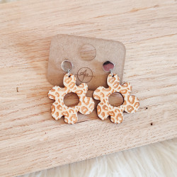 Boucles d'Oreilles en Bois Gravé Léopard - Artisanales et Uniques
