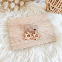 Boucles d'Oreilles en Bois Gravé Léopard - Artisanales et Uniques