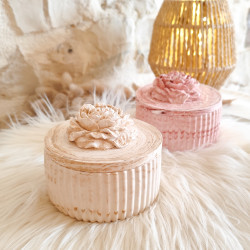 Pot décoratif fleur en résine naturelle fait main | Pot à bijoux déco