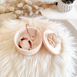 Pot décoratif fleur en résine naturelle fait main | Pot à bijoux déco