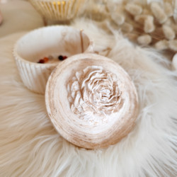 Pot décoratif fleur en résine naturelle fait main | Pot à bijoux déco
