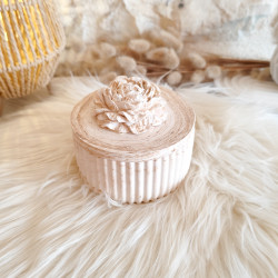 Pot décoratif fleur en résine naturelle fait main | Pot à bijoux déco