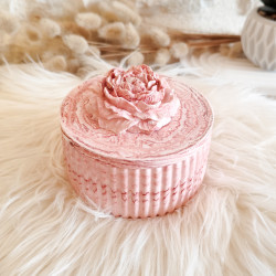 Pot décoratif fleur en résine naturelle fait main | Pot à bijoux déco